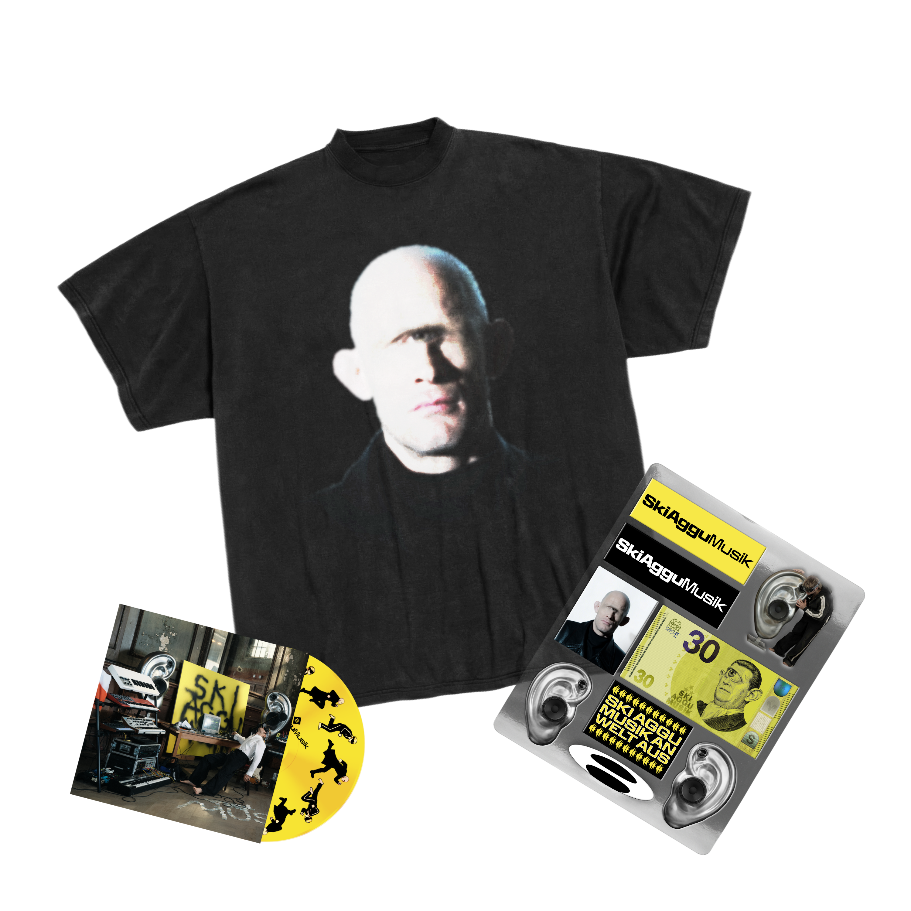 Ski Aggu Ski Aggu Musik CD + Limitiertes Shirt mit “AUGE” Signatur + Sticker 442725