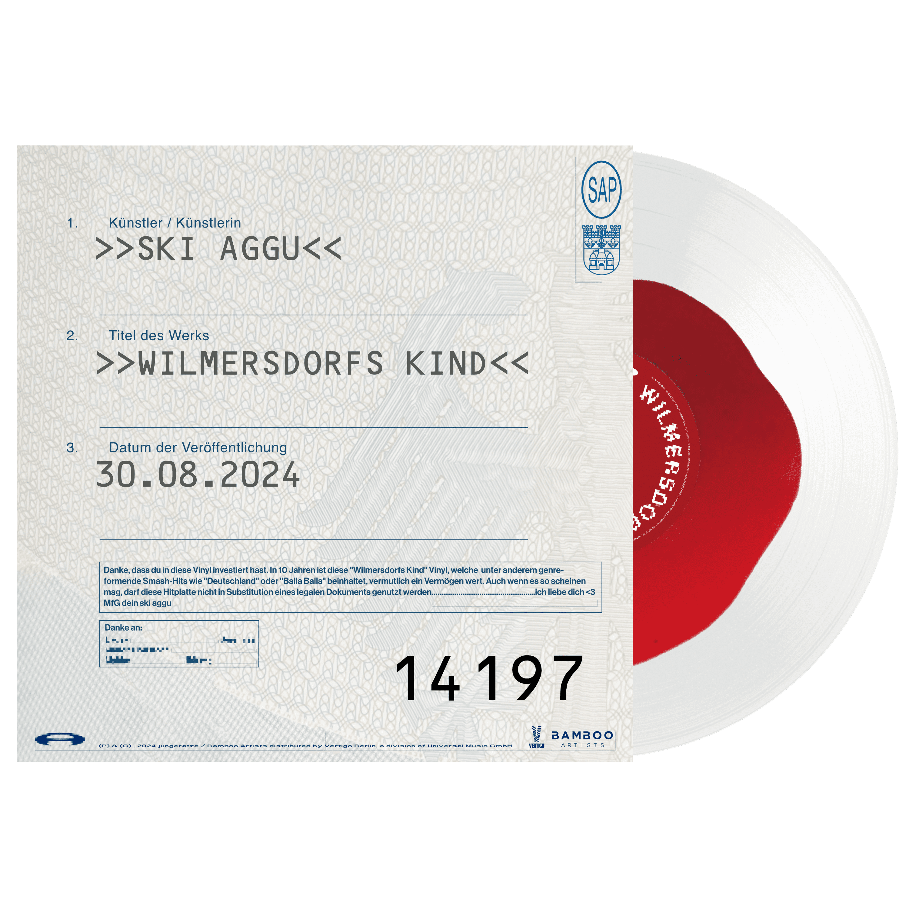 Ski Aggu Wilmersdorfs Kind Limitierte Vinyl + stark Limitiertes „Limitiert“ Shirt Bundle 362860